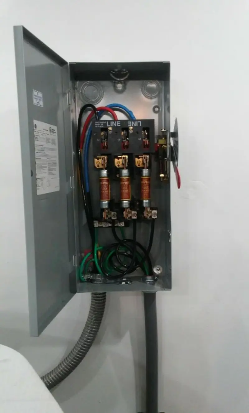 Three-phase disconnect switch installed for Electrical Wiring & Rewiring in Princeton